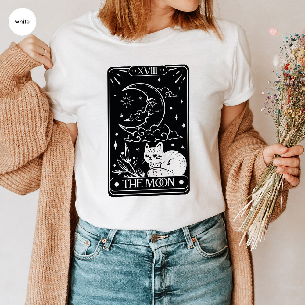Tarot Card Graphic Tees, Gift for Her, Tarot Crewneck Sweatshirt, Mystical TShirts, Shirts for Women, Moon T-Shirt, Witch Sweatshirts - 4.jpg