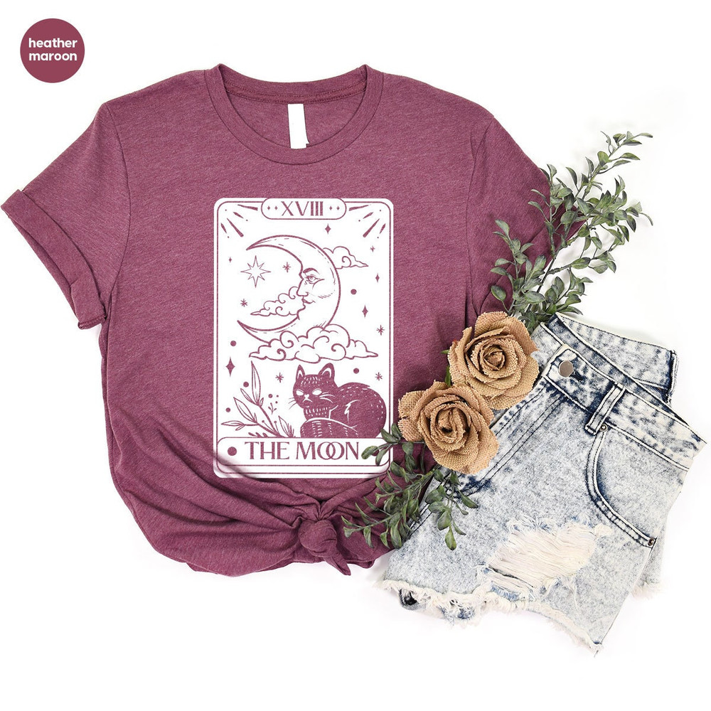 Tarot Card Graphic Tees, Gift for Her, Tarot Crewneck Sweatshirt, Mystical TShirts, Shirts for Women, Moon T-Shirt, Witch Sweatshirts - 5.jpg