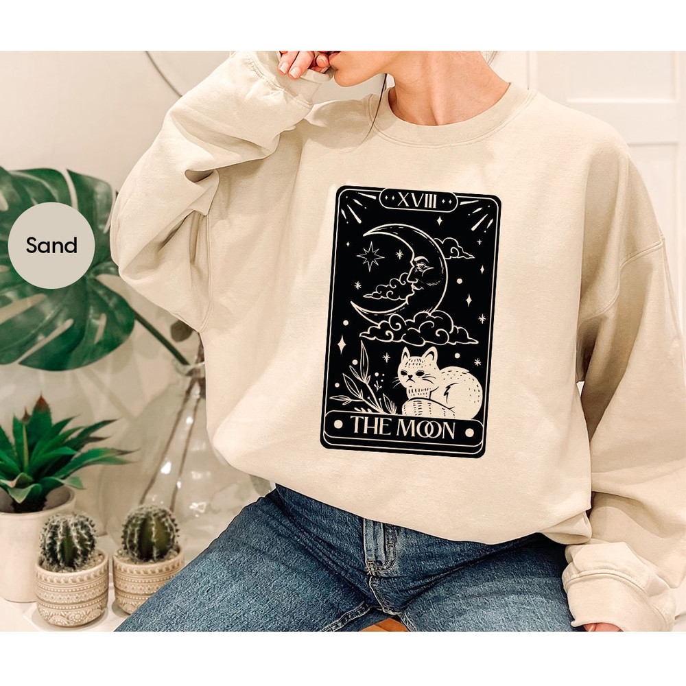 Tarot Card Graphic Tees, Gift for Her, Tarot Crewneck Sweatshirt, Mystical TShirts, Shirts for Women, Moon T-Shirt, Witch Sweatshirts - 7.jpg