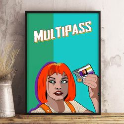 the fifth element poster, the fifth element wall art, movie poster, movie decoration, movie home decor