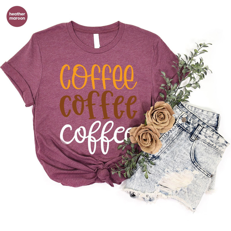 Teacher Shirts, Retro Coffee T-Shirt, Coffee Gifts, Coffee Vneck T Shirts, Teacher Gifts, Coffee Love Tees, Womens Clothing, Gift for Her - 5.jpg