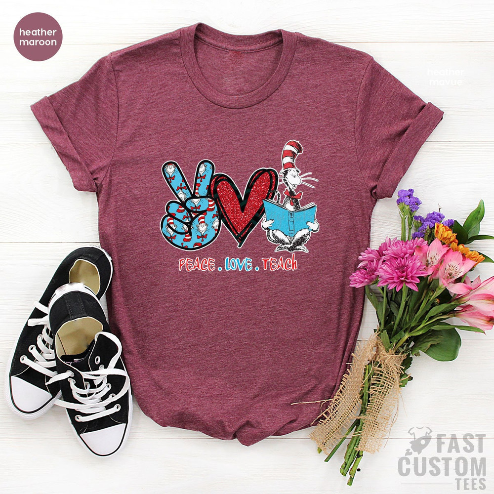 Teacher Shirts, Teacher Appreciation, Teacher Gifts, Peace Love Teach Shirt, Teaching Shirt, Back to School, Teacher TShirt, Teacher Life - 7.jpg