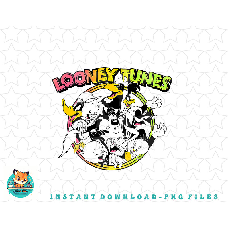Looney Tunes Group Shot Laughing Ending Logo Color Gradient png, sublimation, digital download.jpg