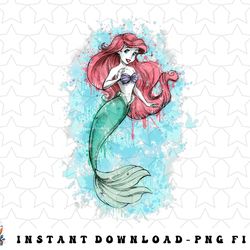 disney the little mermaid splashy ariel watercolor png, sublimation, digital download