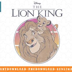 disney the lion king mufasa and simba sunset poster png, sublimation, digital download