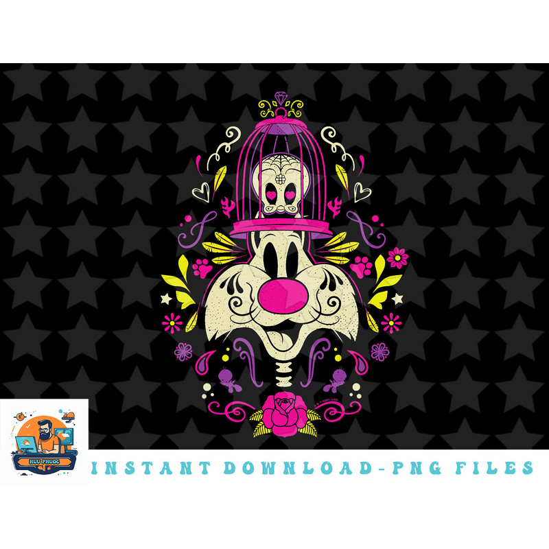 Looney Tunes Dia De Los Muertos Sylvester & Tweety Halloween png, sublimation, digital download.jpg