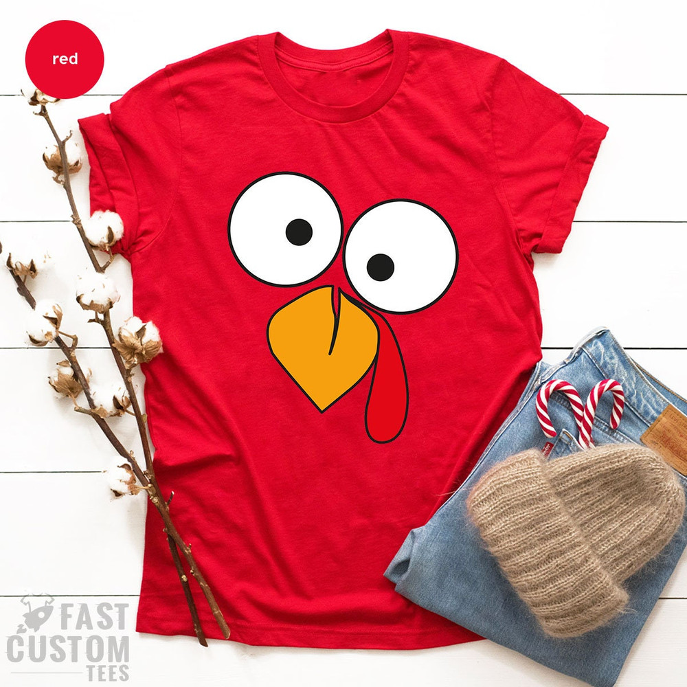 Turkey Face Shirts, Funny Thanksgiving T-Shirt, Cute Turkey Fall Thanksgiving Shirt, Little Turkey Shirt, Family Matching Thanksgiving Shirt - 3.jpg