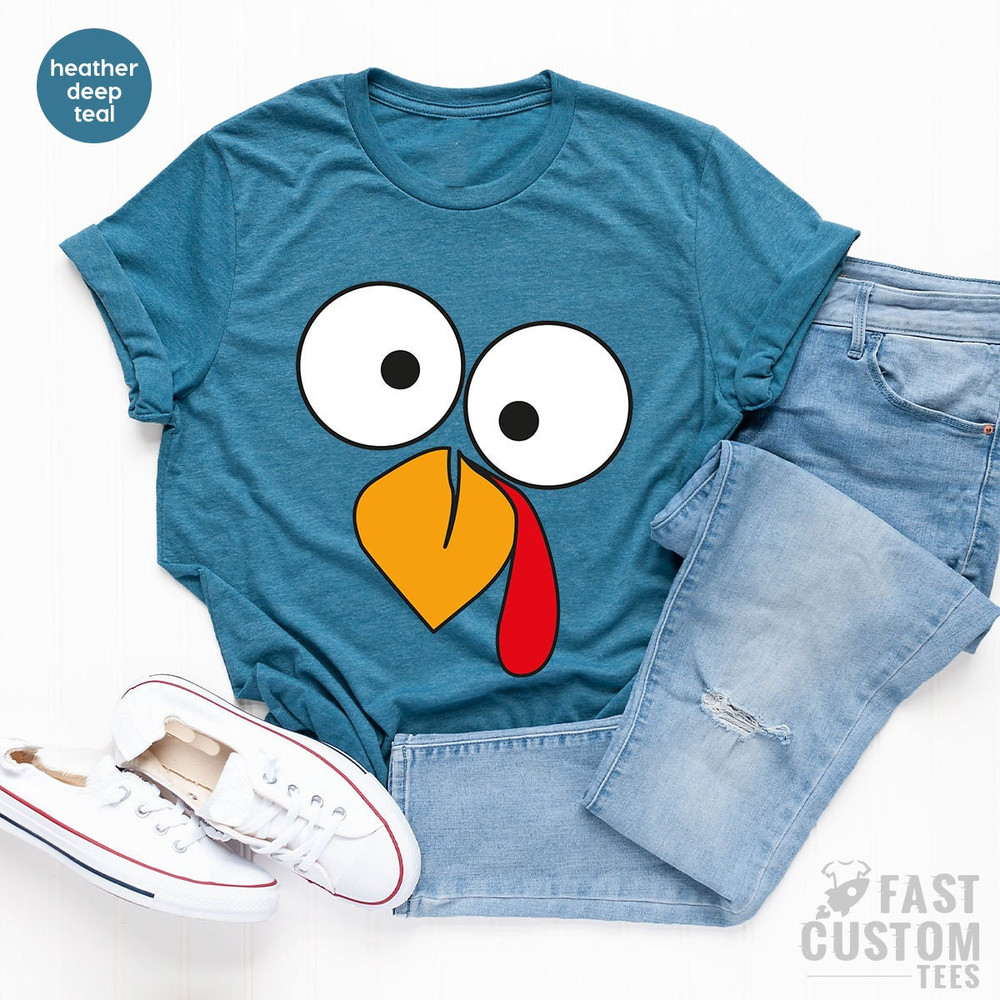 Turkey Face Shirts, Funny Thanksgiving T-Shirt, Cute Turkey Fall Thanksgiving Shirt, Little Turkey Shirt, Family Matching Thanksgiving Shirt - 6.jpg