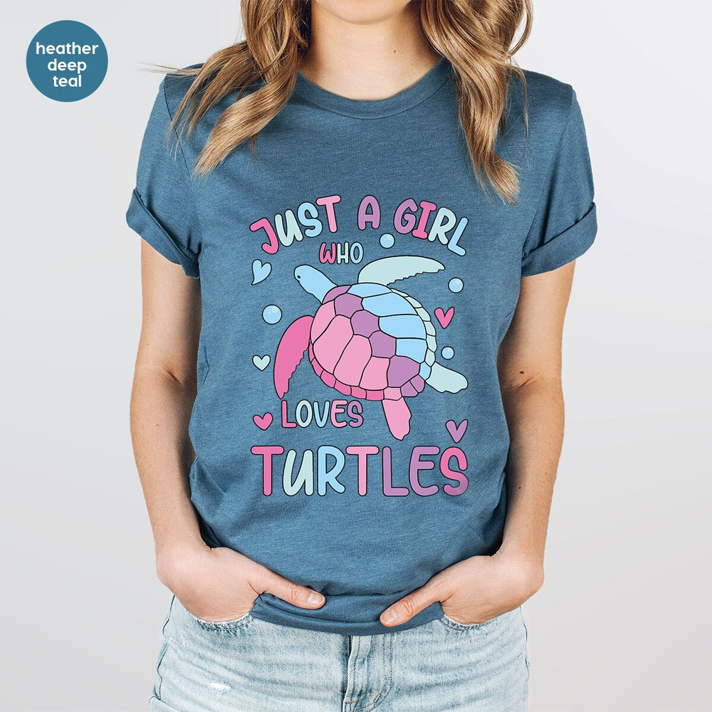 Turtle Graphic Tees, Sea Turtle Gift, Save the Turtles Shirt, Sea Animals Clothing, Cute Turtle Toddler Shirt, Ocean Women VNeck Shirt - 4.jpg