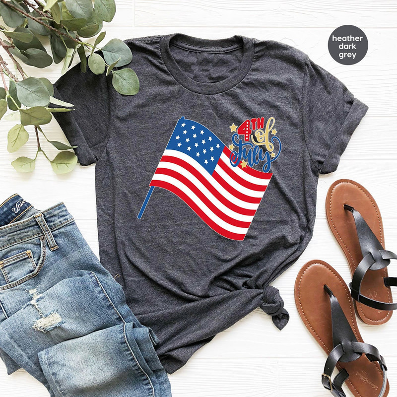USA Flag Outfit, Patriotic Dad Gift, American Flag Vneck Shirt, Happy 4th Of July TShirt, Liberty Graphic Tees, Independence Day T-Shirt - 3.jpg