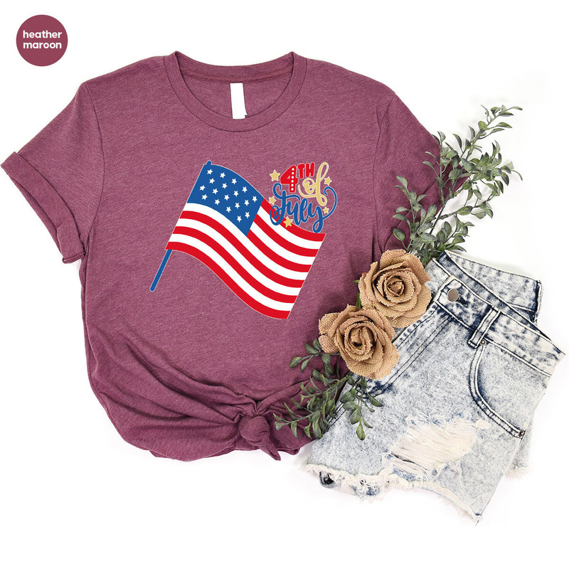 USA Flag Outfit, Patriotic Dad Gift, American Flag Vneck Shirt, Happy 4th Of July TShirt, Liberty Graphic Tees, Independence Day T-Shirt - 5.jpg