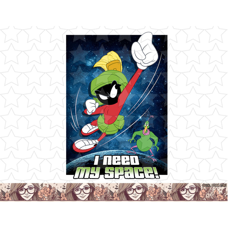 Looney Tunes Marvin & Instant Martian Need Space Poster png, sublimation, digital download .jpg