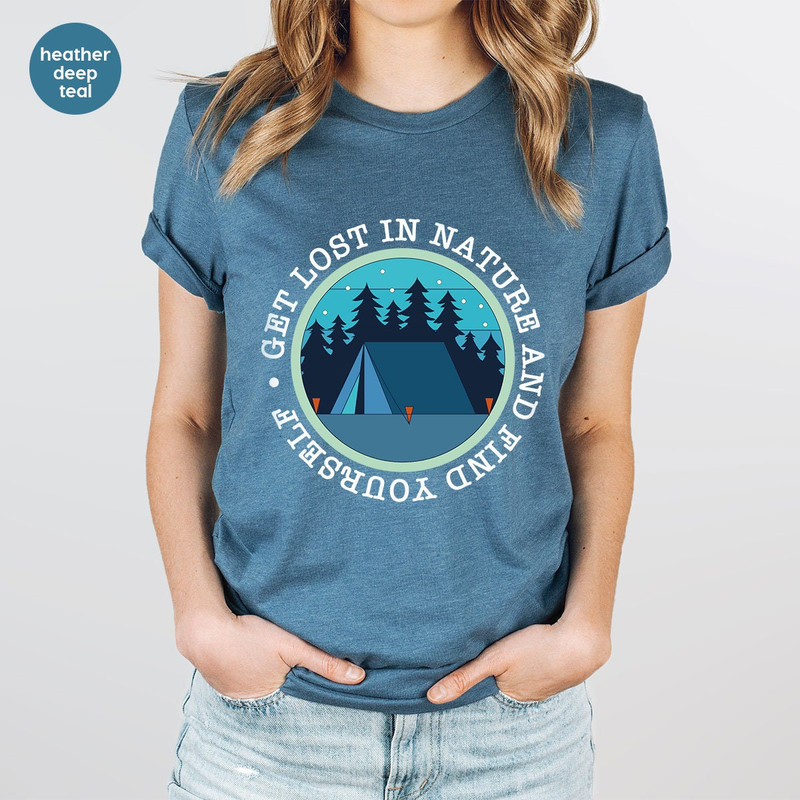 Vacation Shirt, Hiking T-Shirt, Travel Gifts, Nature Graphic Tees, Mountain Vneck Shirt, Camping Shirt, Family Trip Tee, Camp Outfit - 3.jpg