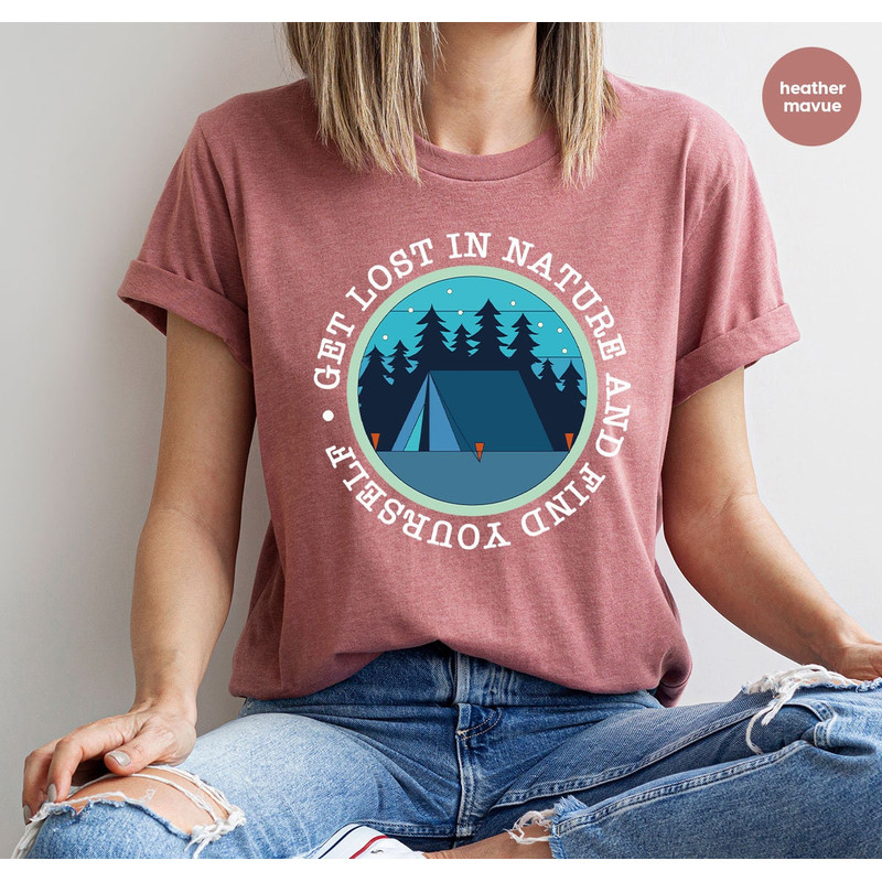 Vacation Shirt, Hiking T-Shirt, Travel Gifts, Nature Graphic Tees, Mountain Vneck Shirt, Camping Shirt, Family Trip Tee, Camp Outfit - 5.jpg
