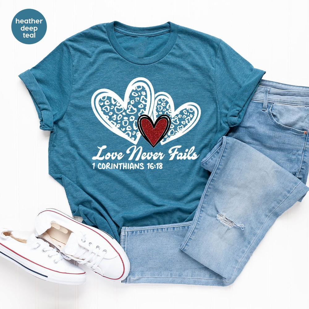 Valentine Heart Crewneck Sweatshirt, Couple Gifts, Girlfriend Gift, Love Never Fails T-Shirt, Valentines Day Gifts, Shirts for Women - 4.jpg