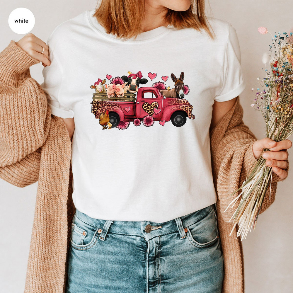 Valentines Day Sweatshirt, Valentines Gifts, Cute Farm Animals Graphic Tees, Girlfriend Gift, Kids Valentine Outfit, Shirts for Women - 6.jpg