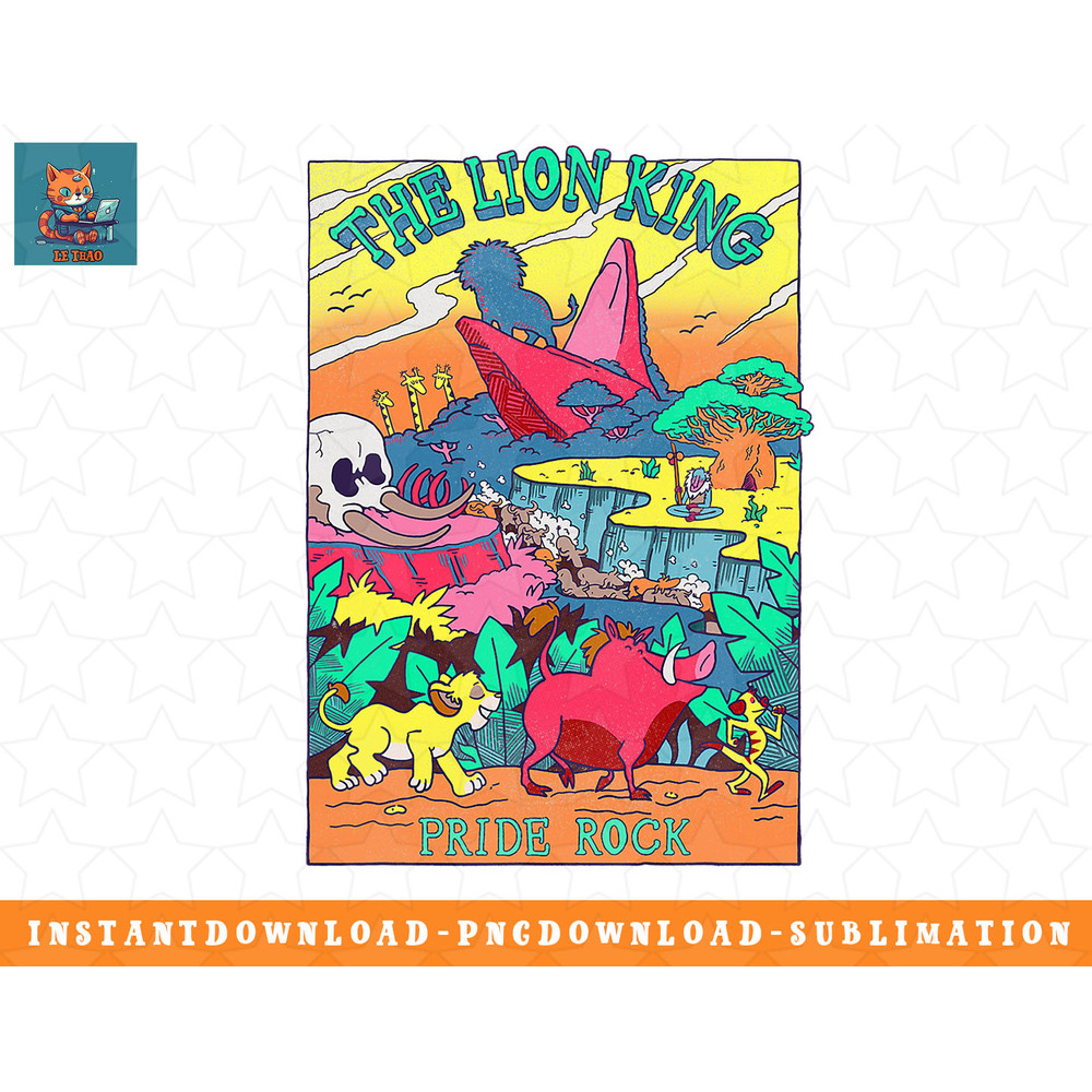 Disney The Lion King Neon Cartoon Poster png, sublimation, digital download.jpg