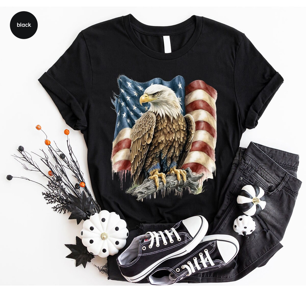 Veteran Shirt, Memorial Day Tshirt, Independence Day Outfit, Gift for Him, Grandpa Shirt, Dad Gift, 4th of July Shirt, Eagle Graphic Tees - 2.jpg