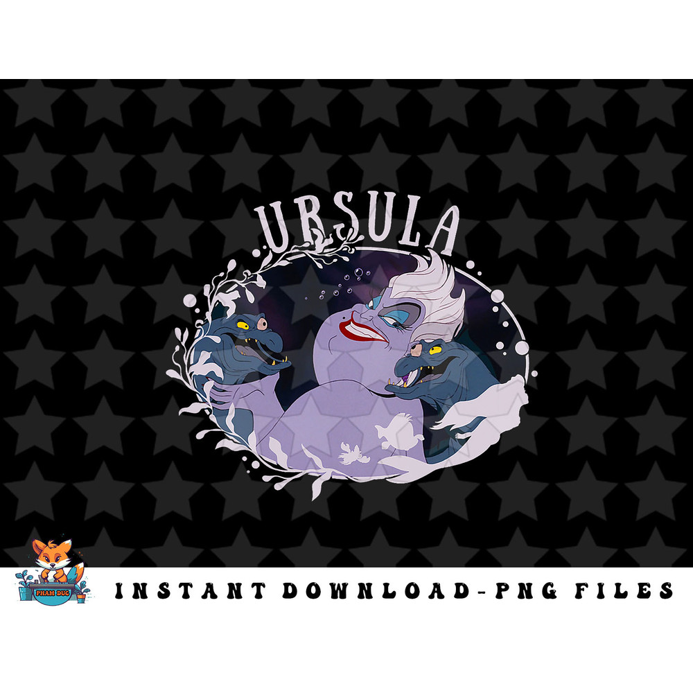 Disney The Little Mermaid Ursula Ariel Silhouette Portrait png, sublimation, digital download.jpg