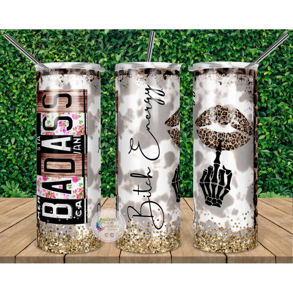 Badass Bitch Energy Tumbler, Badass Bitch Energy 20oz Skinny Tumbler, Badass Bitch Energy 30oz Skinny Tumbler.jpg