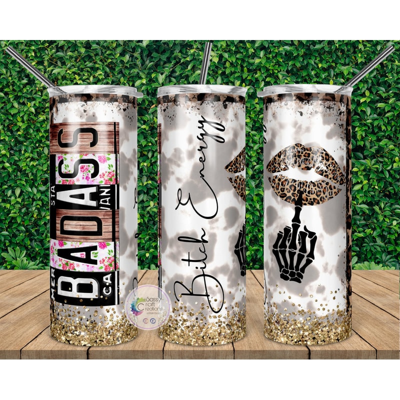 Badass Bitch Energy Tumbler, Badass Bitch Energy 20oz Skinny Tumbler, Badass Bitch Energy 30oz Skinny Tumbler.jpg