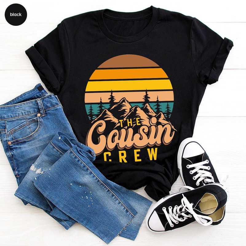 Vintage The Cousin Crew TShirt, Camping Adventure T-Shirts for Cousin, Camp Gifts for Cousins, Retro Mountain Graphic Cousin Squad Tees - 1.jpg