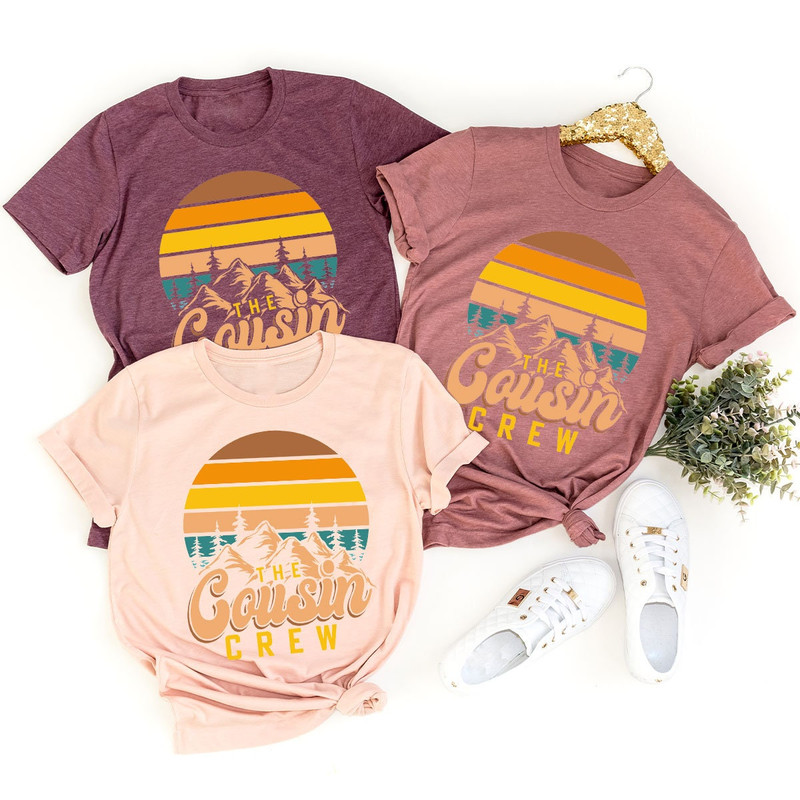 Vintage The Cousin Crew TShirt, Camping Adventure T-Shirts for Cousin, Camp Gifts for Cousins, Retro Mountain Graphic Cousin Squad Tees - 4.jpg