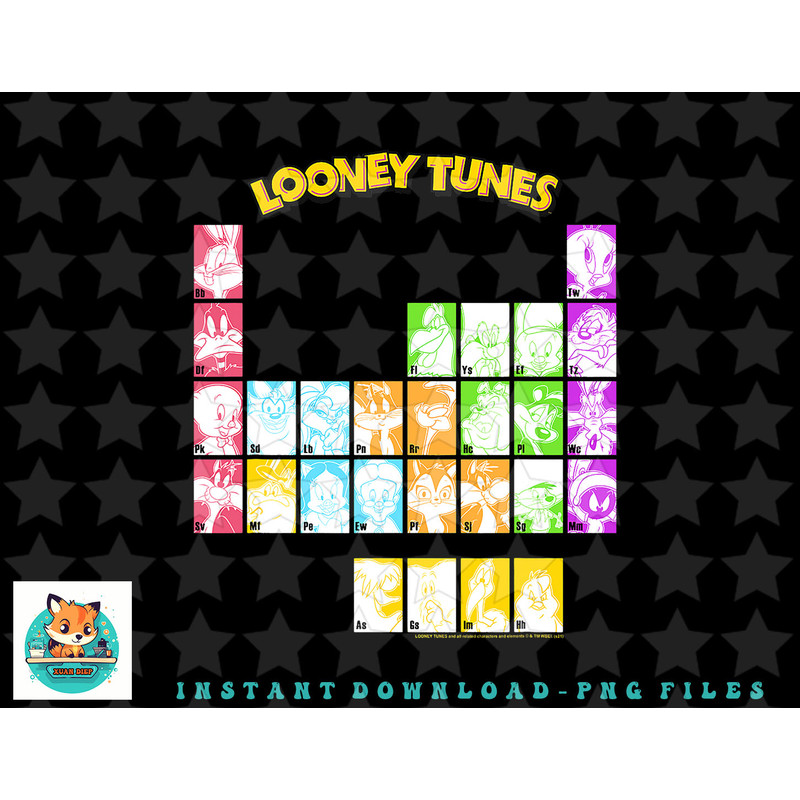 Looney Tunes Group Shot Periodic Table Of Toons png, sublimation, digital download.jpg