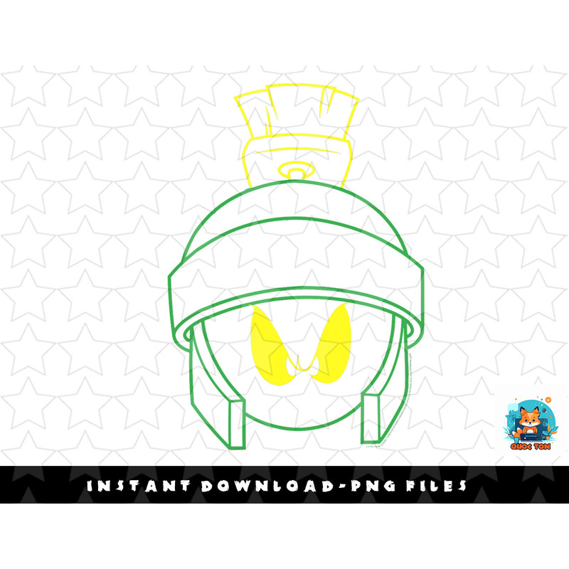 Looney Tunes Marvin The Martian Line Art Big Face png, sublimation, digital download.jpg
