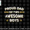 Mens Proud Dad of 2 Two Awesome Boys T Shirt (Father Papa Daddy) copy.jpg