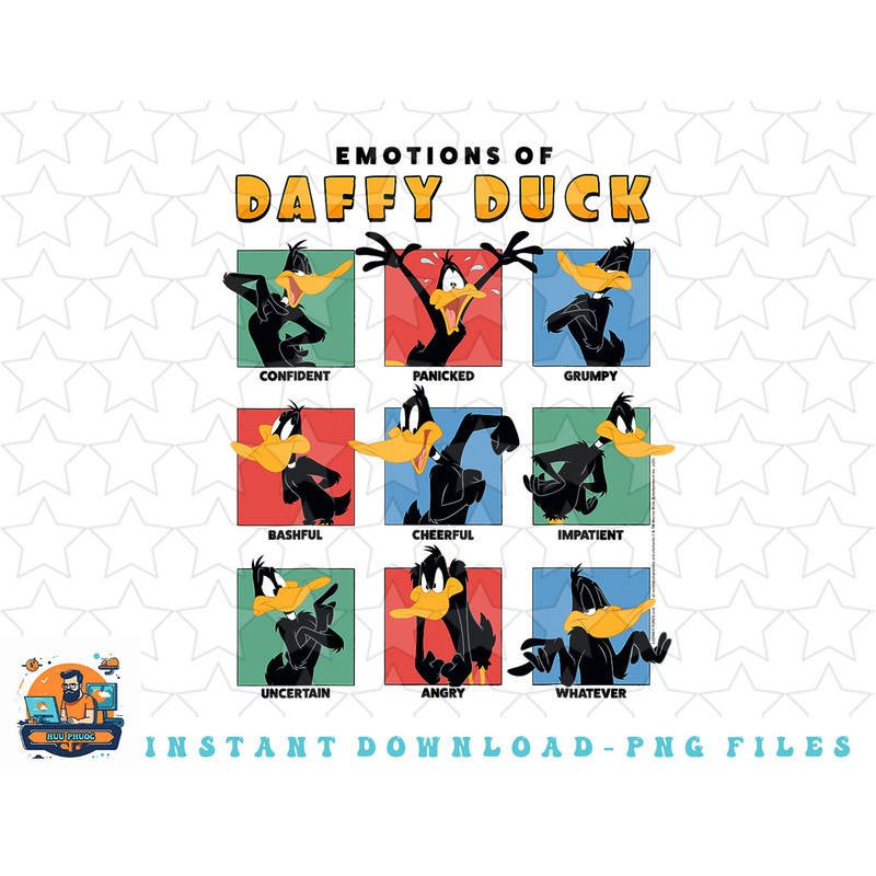 Looney Tunes Emotions Of Daffy Duck png, sublimation, digital download.jpg