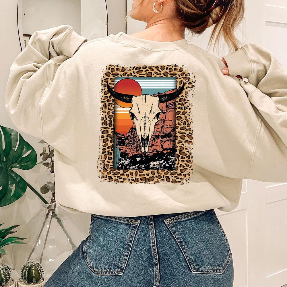 Western Shirt, Hippie Shirt, Cow Skull Graphic Tee, Bull Skull Shirt, Desert Shirt, Southern Shirt, Country Buffalo Shirt - 7.jpg