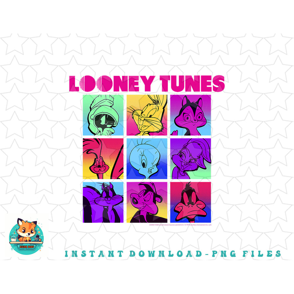 Looney Tunes Group Shot Pop Art Box Up png, sublimation, digital download.jpg