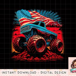 Monster Truck 4th of July Vintage American Flag Patriotic png, instant download, digital print
