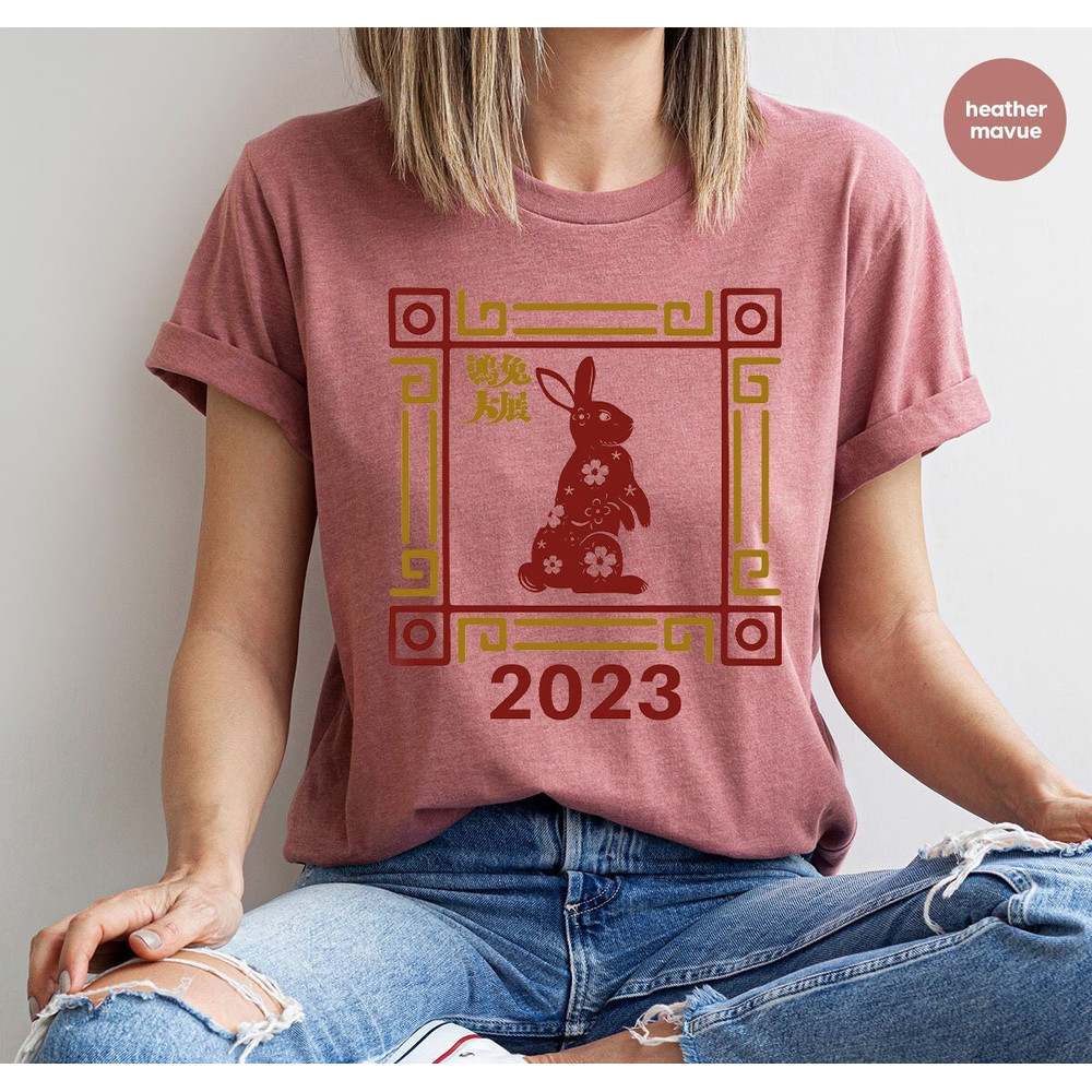 Year of the Rabbit 2023 Sweatshirt, Lunar New Year Party, Chinese New Year 2023 Shirt, Chinese Rabbit Graphic Tees, Happy New Year Tee - 2.jpg