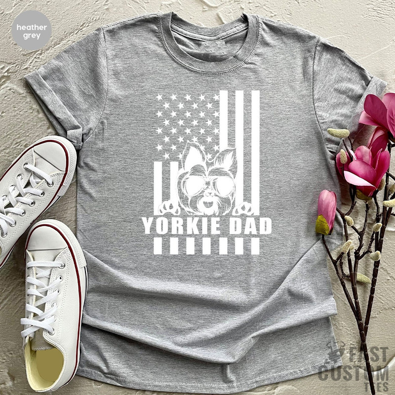 Yorkie Dad Shirt, American Flag With Yorkie, Gift For Pet Dad, Dog Dad Shirt, Yorkie Lover Gift, Best Yorkie Dad Ever Shirt, Yorkie Dad Tee - 3.jpg