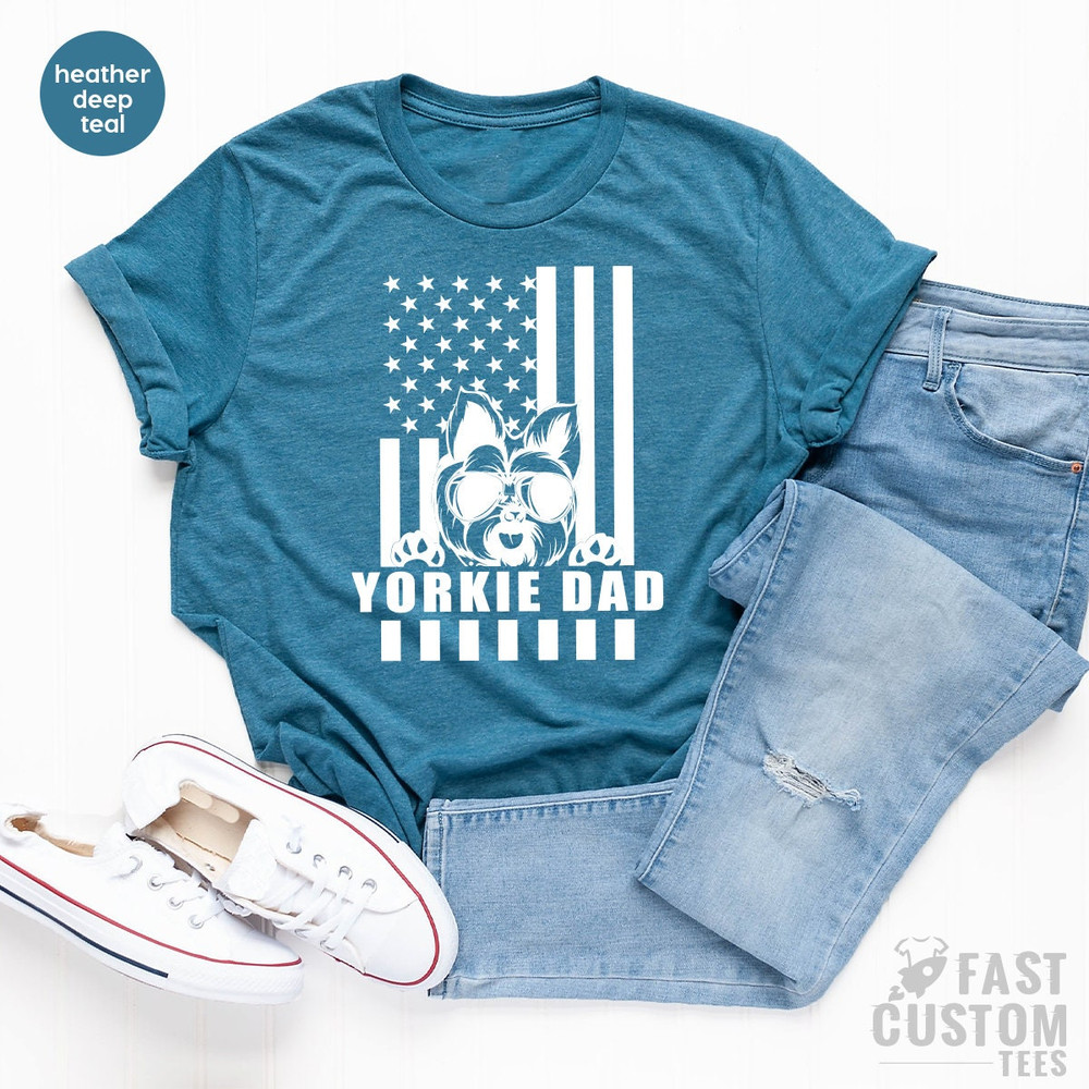Yorkie Dad Shirt, American Flag With Yorkie, Gift For Pet Dad, Dog Dad Shirt, Yorkie Lover Gift, Best Yorkie Dad Ever Shirt, Yorkie Dad Tee - 4.jpg