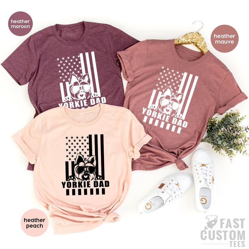 Yorkie Dad Shirt, American Flag With Yorkie, Gift For Pet Dad, Dog Dad Shirt, Yorkie Lover Gift, Best Yorkie Dad Ever Shirt, Yorkie Dad Tee - 6.jpg