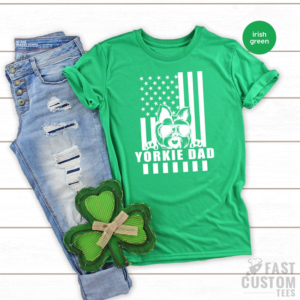 Yorkie Dad Shirt, American Flag With Yorkie, Gift For Pet Dad, Dog Dad Shirt, Yorkie Lover Gift, Best Yorkie Dad Ever Shirt, Yorkie Dad Tee - 7.jpg