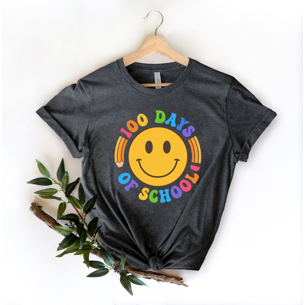 Happy 100 days shirt,100 Days Brighter Shirt,Teacher Shirt,100th Day Of School,Back To School Shirt,Teacher Appreciation,Retro Smiling Shirt - 2.jpg