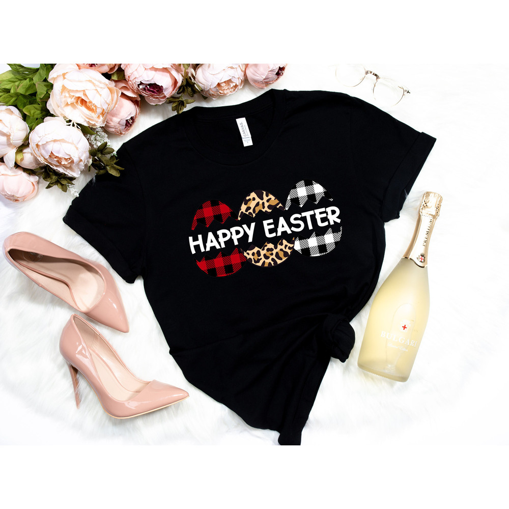 Happy Easter Day Shirt,Buffalo Plaid Cheetah Easter Egg Shirt,Easter Shirt For Woman,Easter Shirt,Easter Family Shirt,Easter Matching Shirt - 3.jpg
