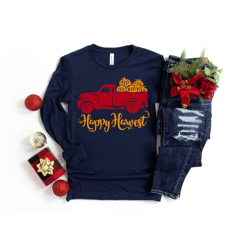 Happy Harvest Shirt, Thankful Fall, Fall Family Shirts, Harvest Season,Thanksgiving Shirts, Family Matching Shirts, Cute Tshirt, Pumpkin Tee - 1.jpg