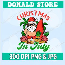 tree christmas, christmas in july summer vacation png, summer vacation png, beach santa, sublimation, digital download
