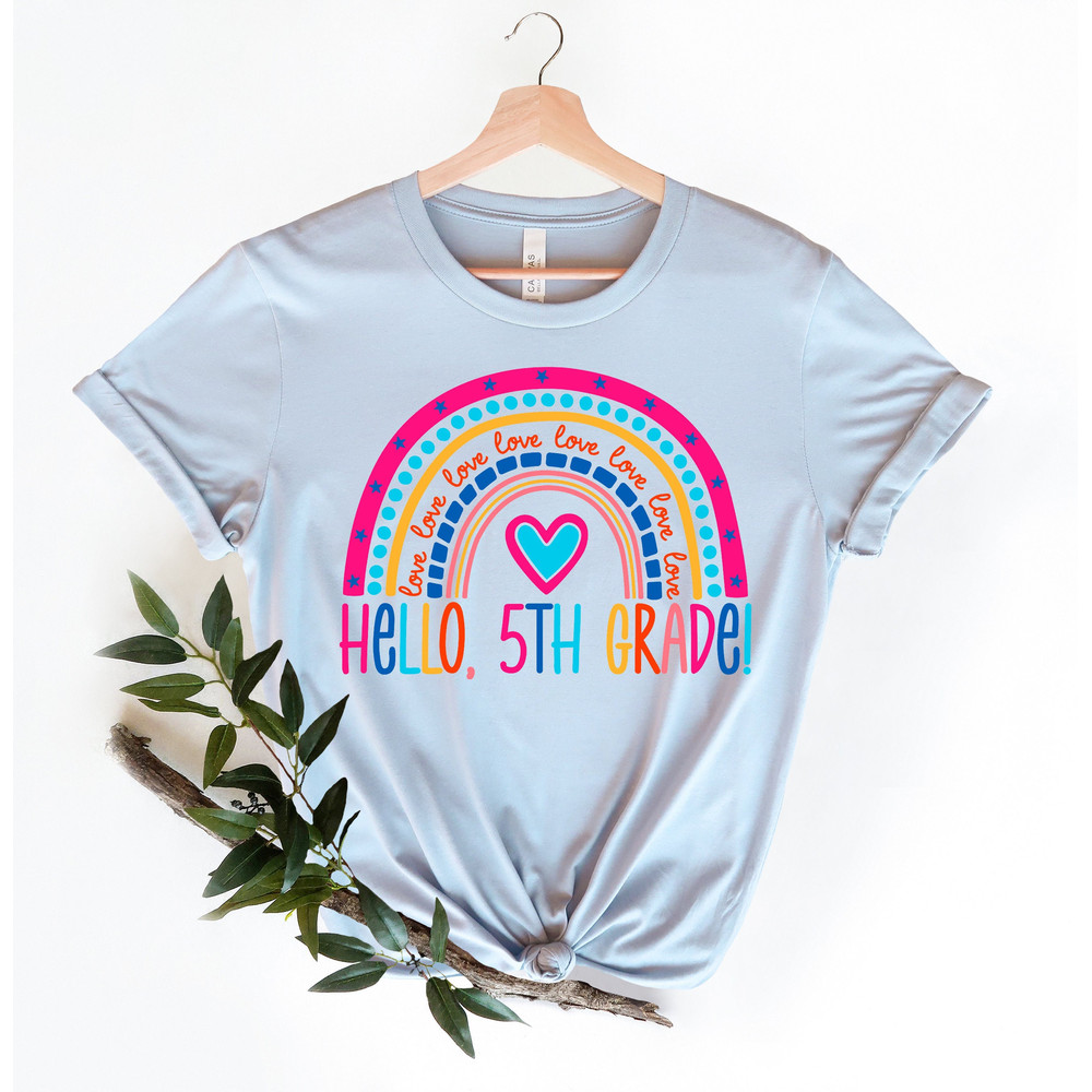 Hello 5th grade Shirts,Teach Love Inspire Shirt,Back To School Shirt,Fifth Grade Teacher Tee,Teacher Appreciation Tee,1st day of school - 1.jpg