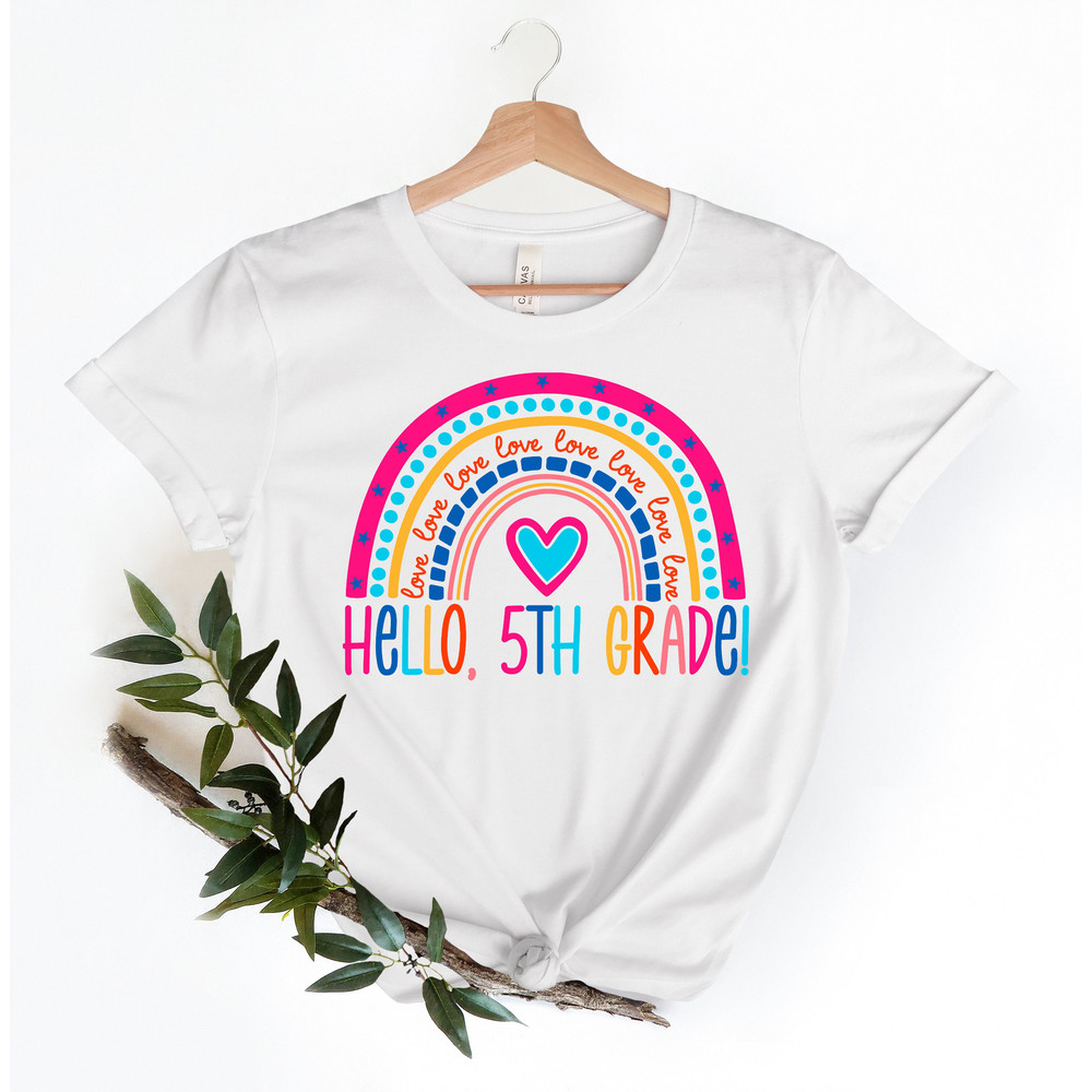 Hello 5th grade Shirts,Teach Love Inspire Shirt,Back To School Shirt,Fifth Grade Teacher Tee,Teacher Appreciation Tee,1st day of school - 2.jpg