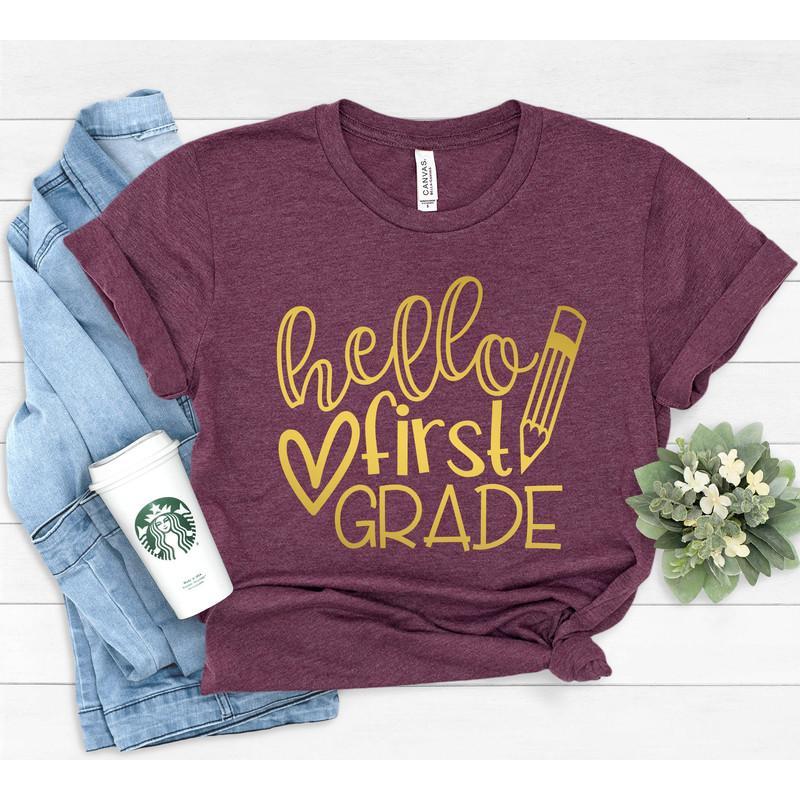 Hello First Grade Shirt, Back to School Shirt, Teacher Shirt, Team Teacher Shirt, First Grade Teacher Shirt, First Day Of School Shirt - 2.jpg
