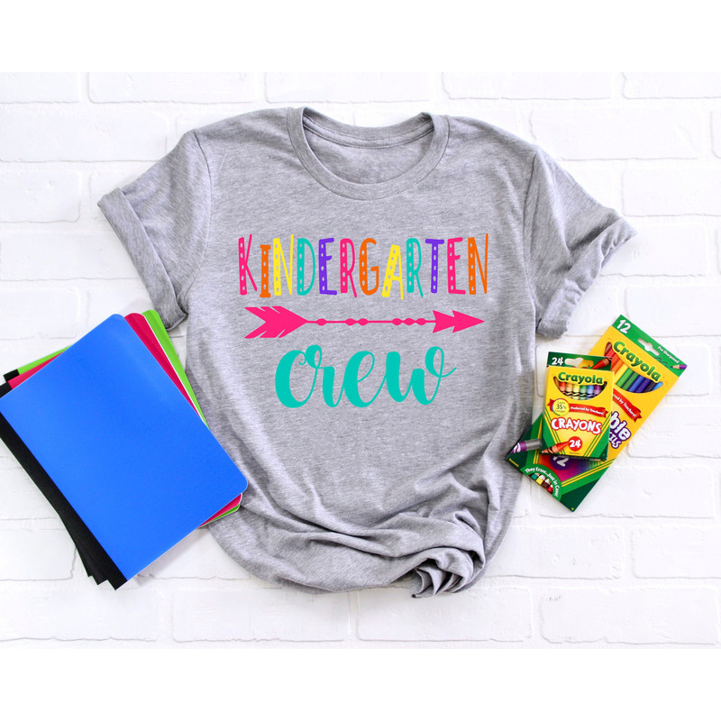 Hello Kindergarten Crew Shirts,Teach Love Inspire,Back To School Shirt,First Grade Teacher Tee,Teacher Appreciation Tee,1st day of school - 1.jpg