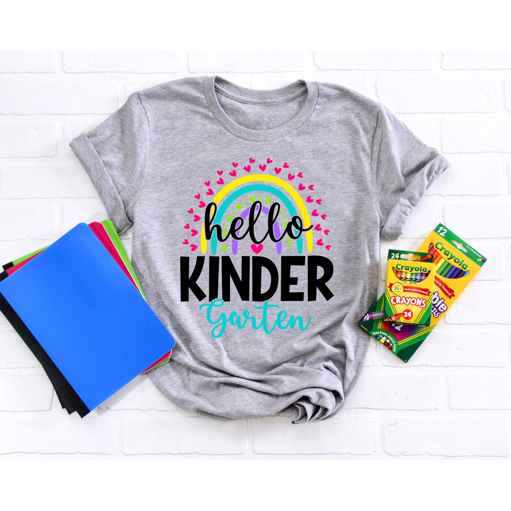 Hello Kindergarten Shirts,Teach Love Inspire Shirt,Back To School Shirt,First Grade Teacher Tee,Teacher Appreciation Tee,1st day of school - 2.jpg