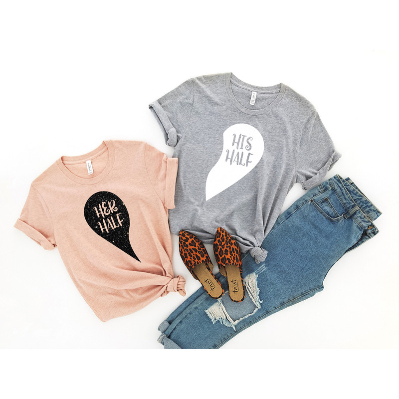Her half Shirt,His half Shirt,Couple Valentines Shirt,Heart Shirt,His & Hers,Matching Tee,Wedding Gift,Anniversary Gift,Valentines Gift - 2.jpg