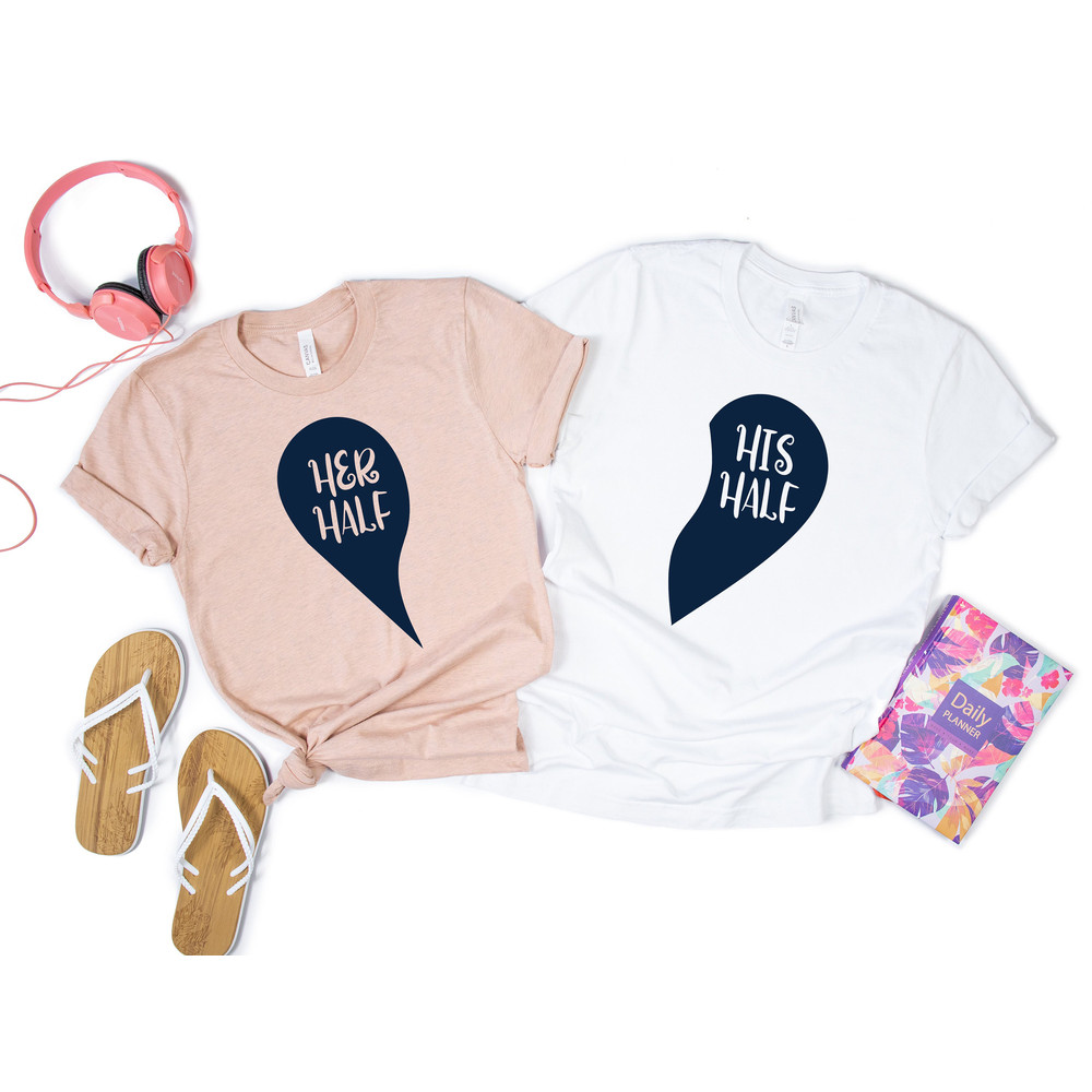 Her half Shirt,His half Shirt,Couple Valentines Shirt,Heart Shirt,His & Hers,Matching Tee,Wedding Gift,Anniversary Gift,Valentines Gift - 3.jpg